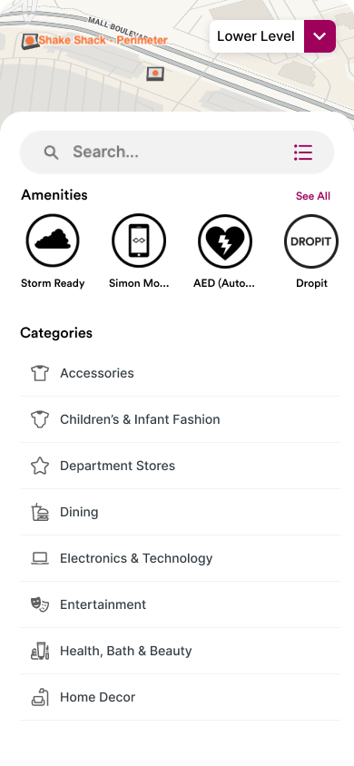 Old UI — categories open