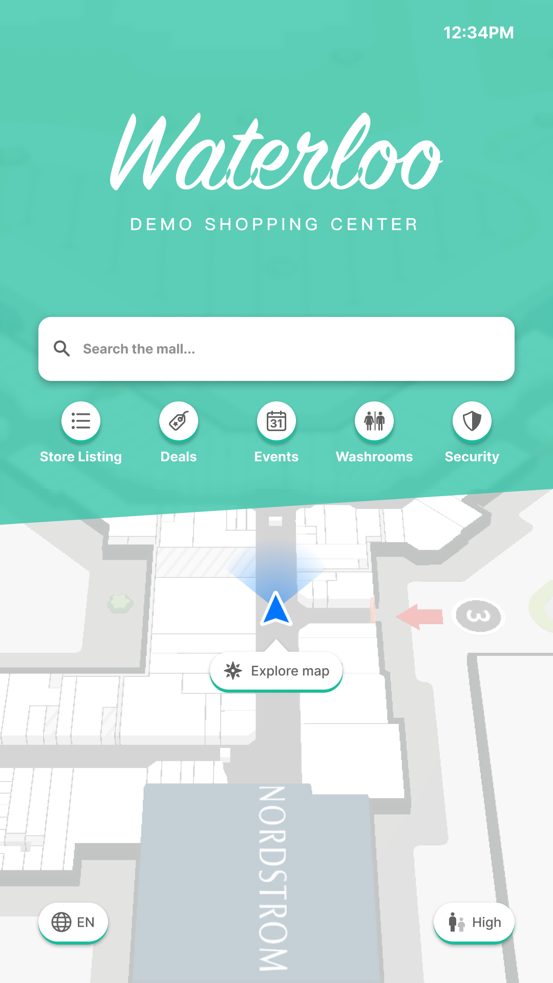 The previous Mappedin Directory — one fixed layout for all venues