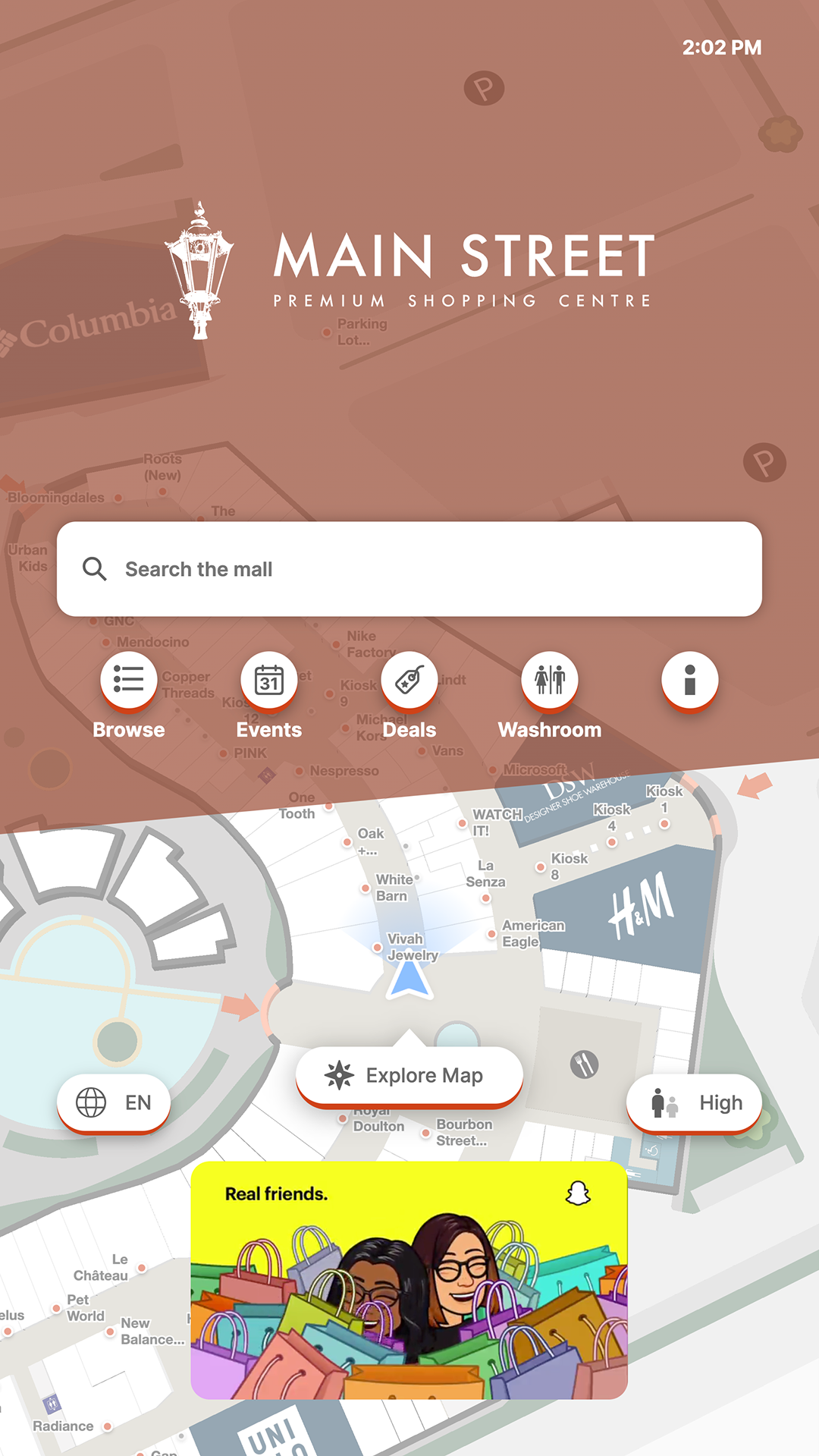 The previous Mappedin Directory — second example of the fixed layout